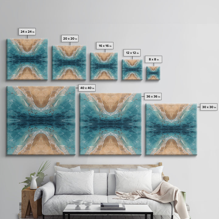 Aerial Sandbar with Turquoise Water Canvas Print, Coastal Art, Ocean Wall Art, Coastal Decor, Fine Art, Coastal, COA-1x1-5