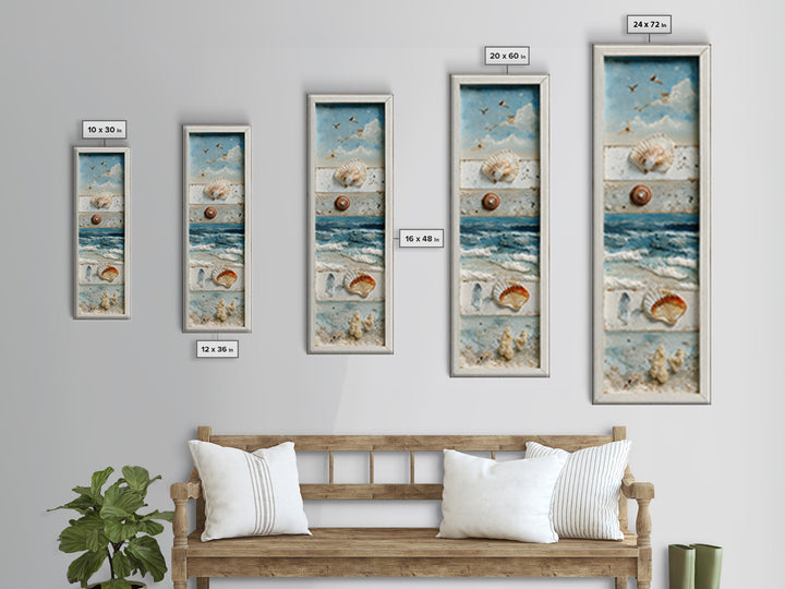 Shell and Coral Specimen Arrangement Canvas Print, Coastal Art, Prints, Coastal Decor, Fine Art, Coastal, Coastal Wall Art, COA-1x3-23