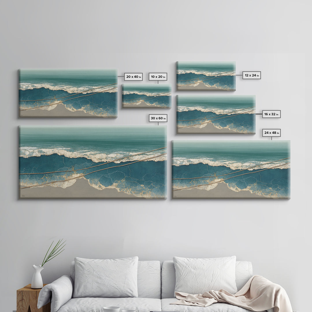 Storm Cloud over Deep Green Water Canvas Print, Coastal Art, Wood Wall Art, Coastal Decor, Fine Art, Coastal, Beach Wall Art, COA-2x1-64