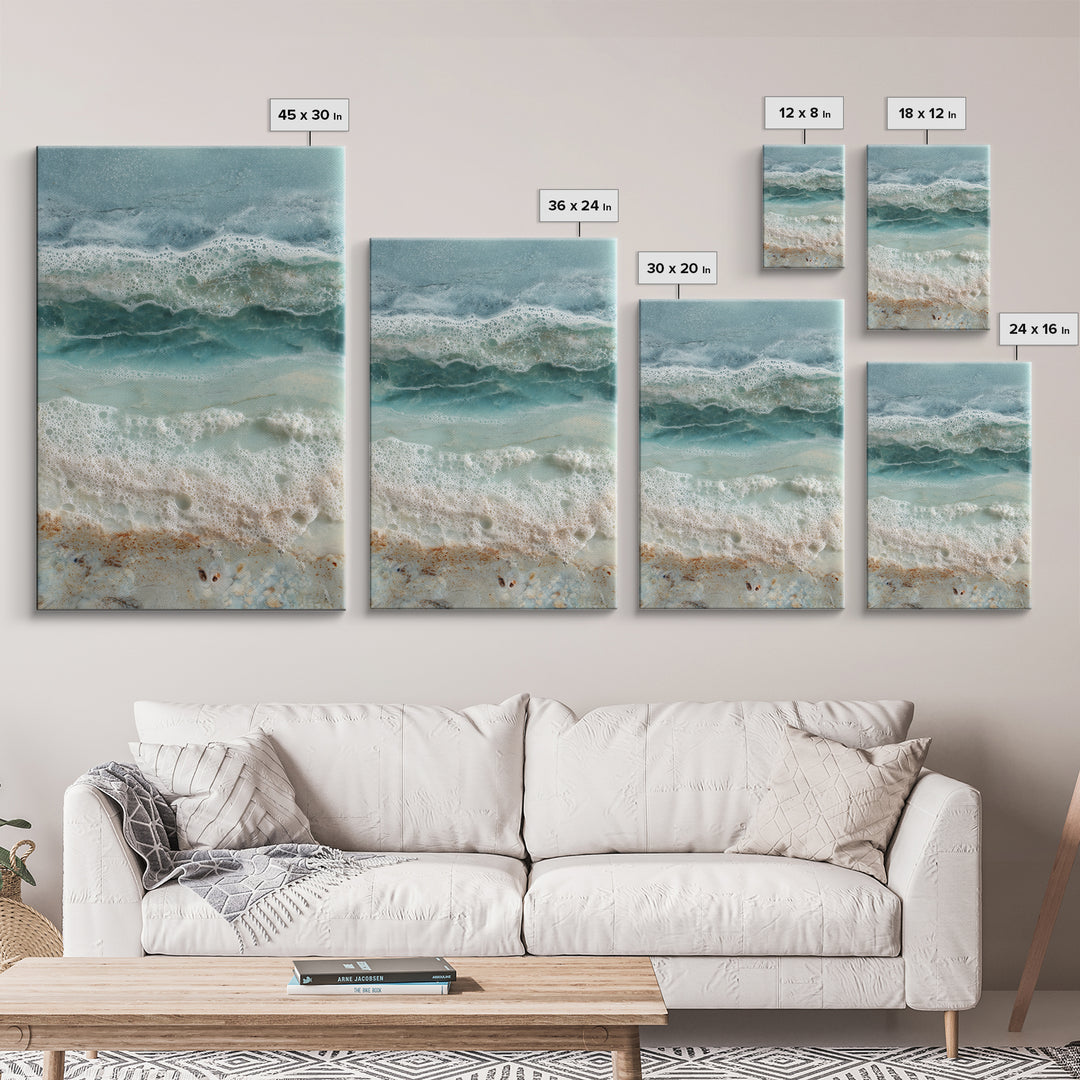 Storm Cloud over Deep Green Water Framed Canvas Print, Coastal Art, Art Print, Coastal Decor, Fine Art, Coastal, Wood Wall Art, COA-2x3-100
