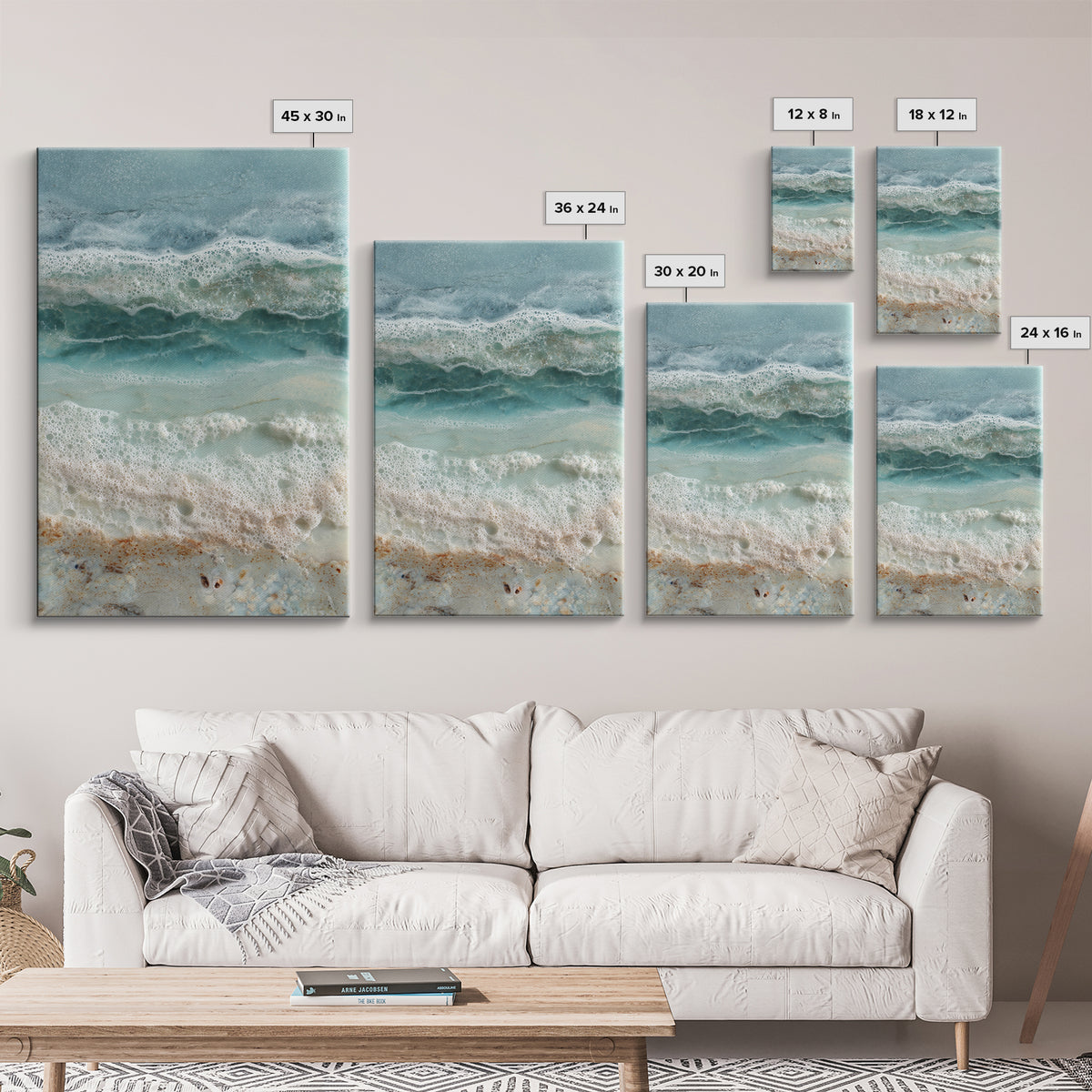 Storm Cloud over Deep Green Water Framed Canvas Print, Coastal Art, Art Print, Coastal Decor, Fine Art, Coastal, Wood Wall Art, COA-2x3-100