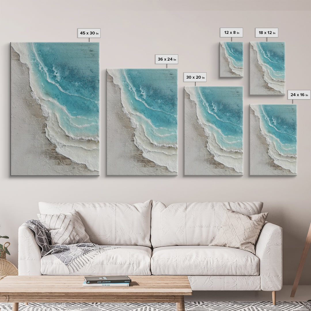 Aerial Sandbar with Turquoise Water Framed Canvas Print, Coastal Art, Prints, Coastal Decor, Coastal, Coastal Wall Art, COA-2x3-13