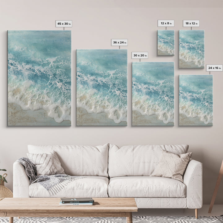 Abstract Seafoam Patterns Framed Canvas Print, Coastal Art, Boho Decor, Coastal Decor, Fine Art, Coastal, Printable Wall Art, COA-2x3-26