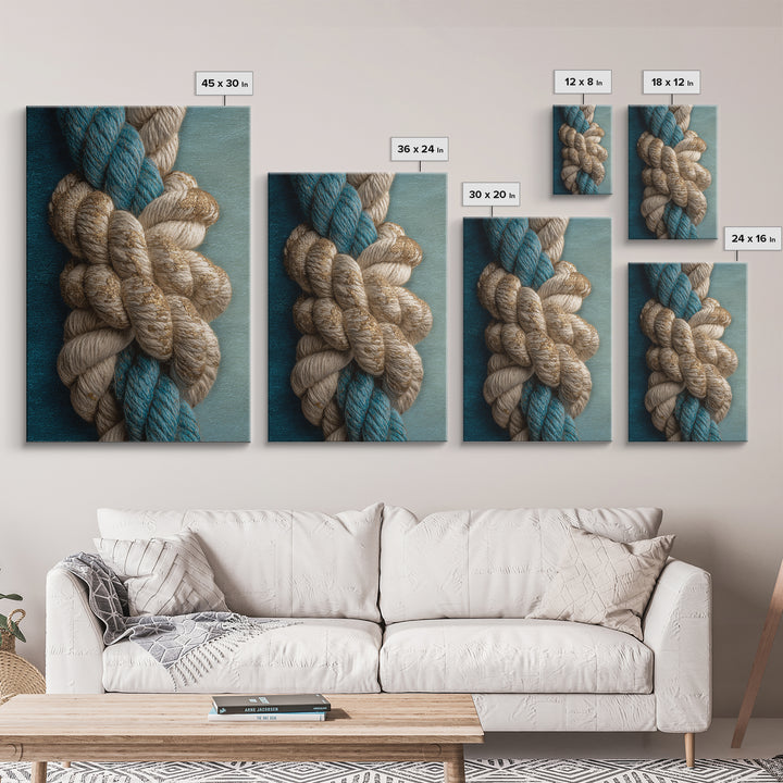Weathered Nautical Rope and Brass Compass Canvas Print, Coastal Art, Original Art, Coastal Decor, Coastal, Blue Wall Art, COA-2x3-71