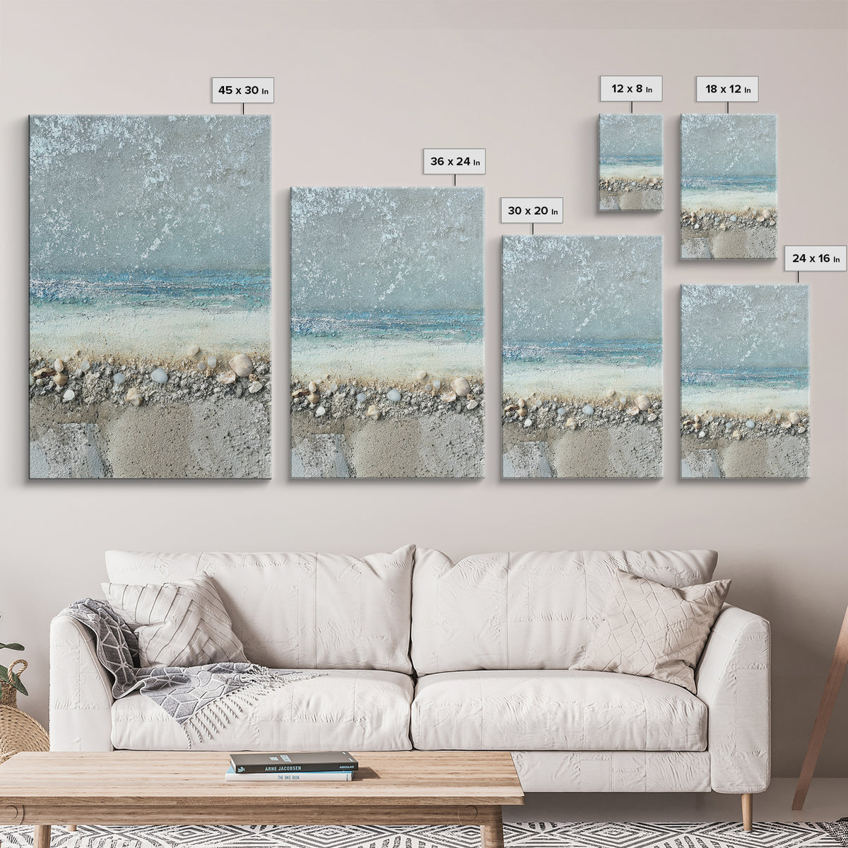 Moonlit Ocean with Silver Surf Framed Canvas Print, Coastal Art, Printable Wall Art, Coastal Decor, Fine Art, Coastal, COA-2x3-78