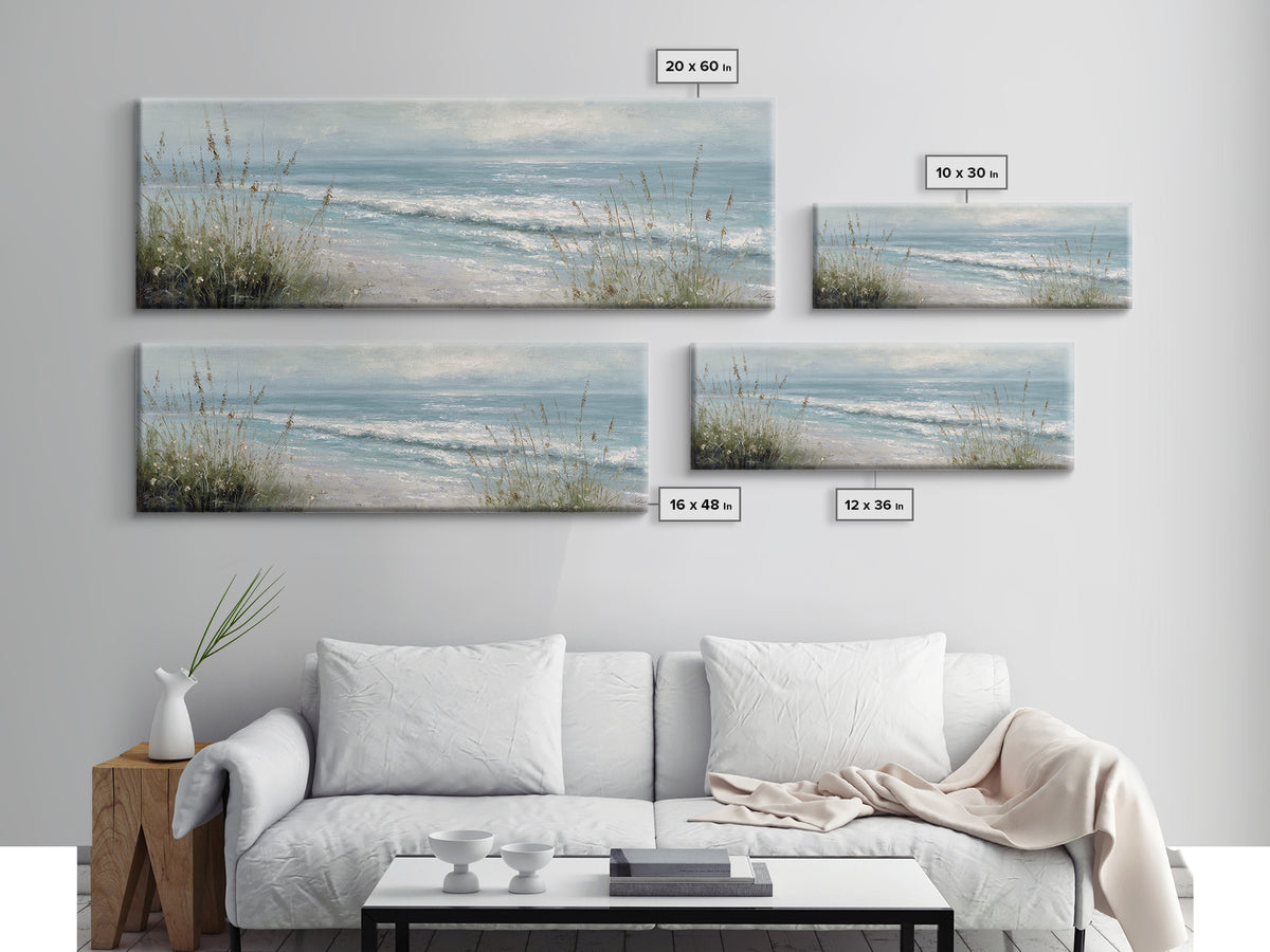 Coastal Grasses Moving Framed Canvas Print, Coastal Art, Neutral Decor, Coastal Decor, Fine Art, Coastal, Wall Art, Home Decor, COA-3x1-44