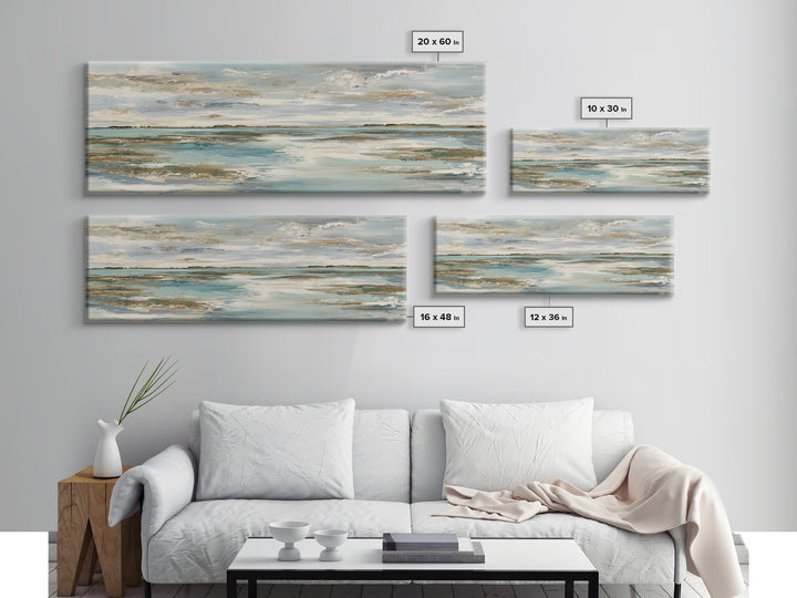 Abstract Seafoam Patterns Framed Canvas Print, Coastal Art, Bird Art, Coastal Decor, Fine Art, Coastal, Living Room Art, COA-3x1-58