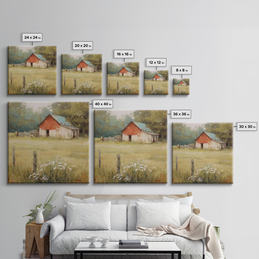 Apple Orchard with Warm Autumn Light Framed Canvas Print, Country Art, Gallery Decor, Farmhouse Decor, Fine Art, Country, COU-1x1-78