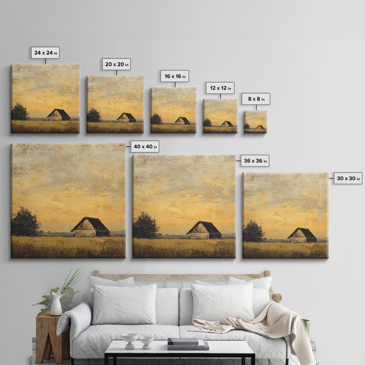 Rustic Barn Silhouette Canvas Print, Country Art, Wall Art, Farmhouse Decor, Fine Art, Country, Digital Print, Printable Art, COU-1x1-99