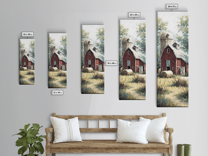 Hay Bales in Late Afternoon Sun Canvas Print, Country Art, Textured Painting, Farmhouse Decor, Fine Art, Country, Oil Painting, COU-1x3-32