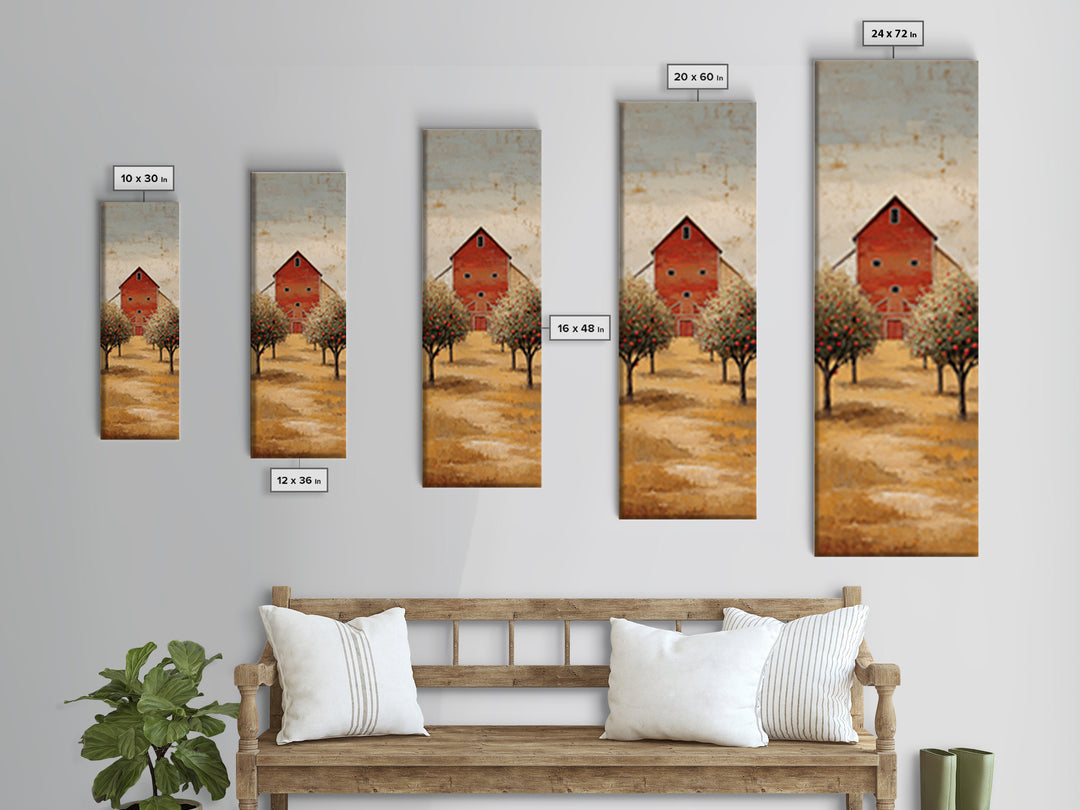 Apple Orchard with Warm Autumn Light Canvas Print, Country Art, Luxury Decor, Farmhouse Decor, Oil Painting, Country, COU-1x3-90
