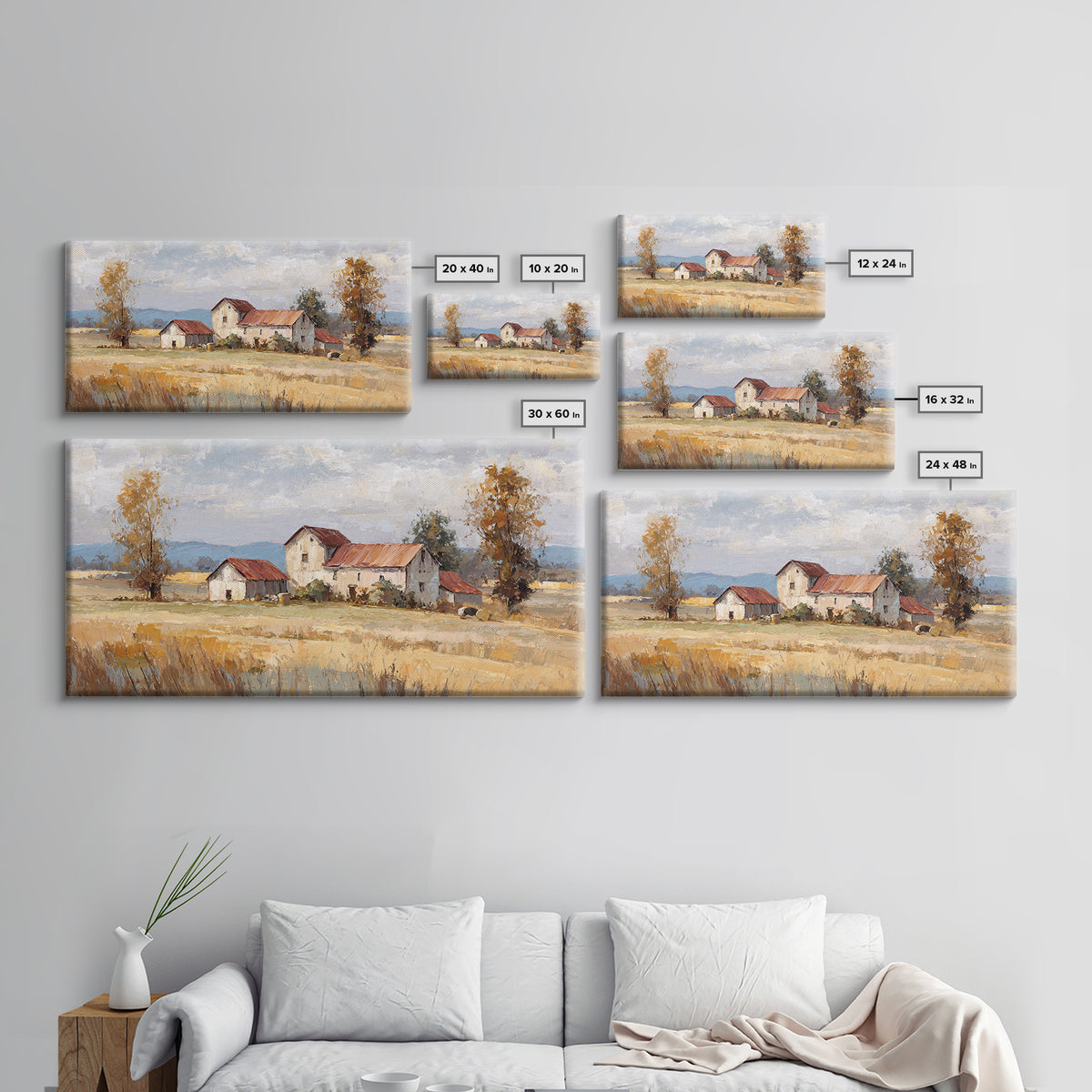 Apple Orchard with Warm Autumn Light Canvas Print, Country Art, Boho Decor, Farmhouse Decor, Abstract Art, Country, Art Prints, COU-2x1-2