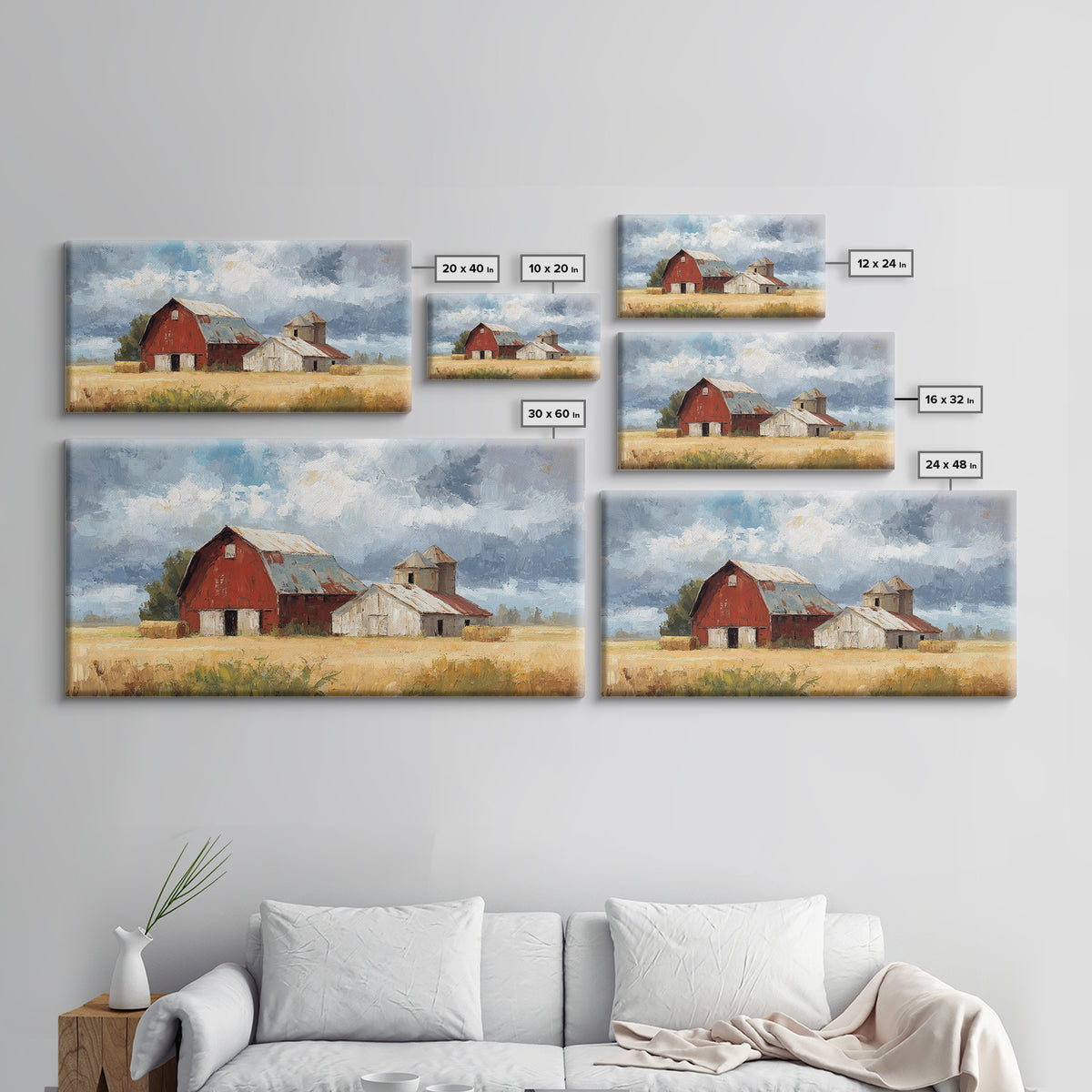 Cornfield under Dramatic Summer Clouds Canvas Print, Country Art, Room Decor, Farmhouse Decor, Oil Painting, Country, COU-2x1-62