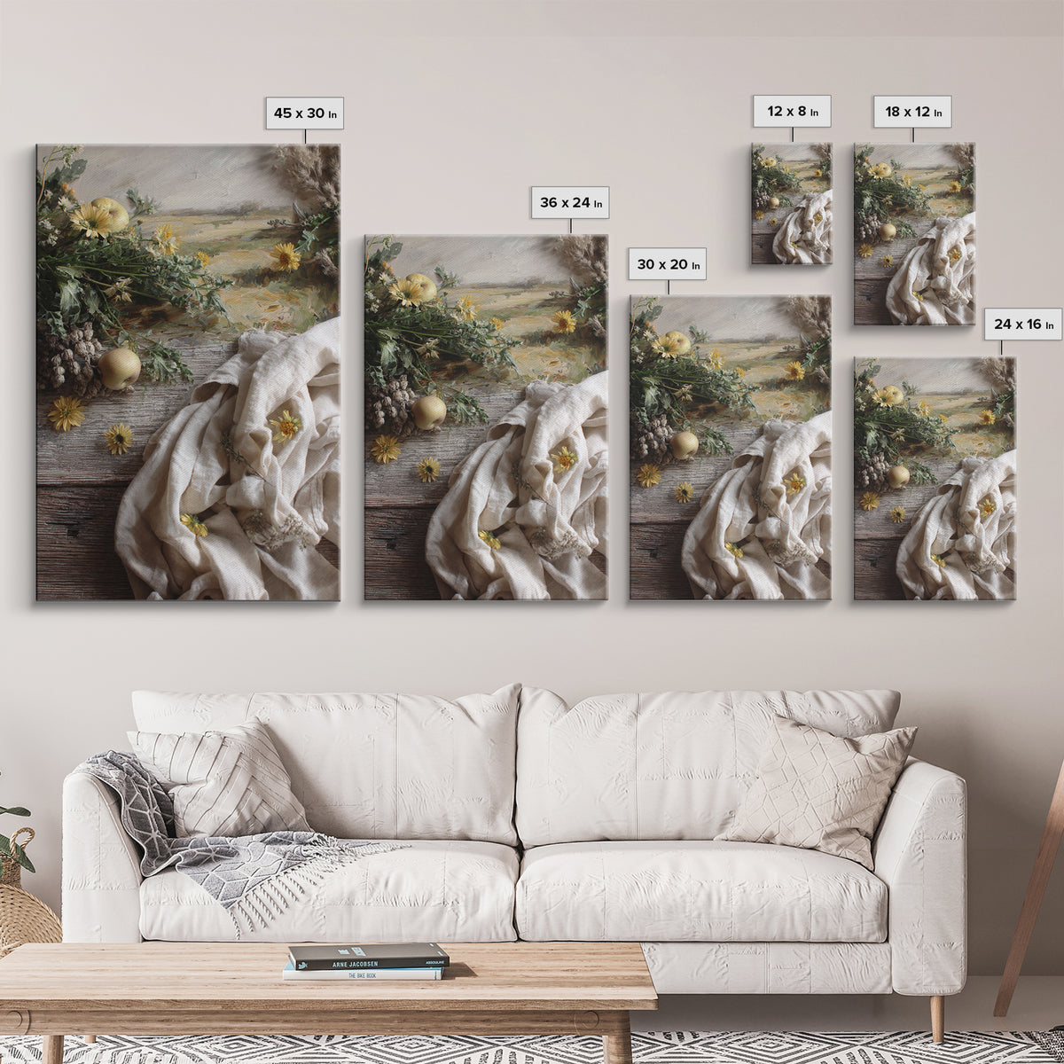 Apple Orchard with Warm Autumn Light Canvas Print, Country Art, Luxury Decor, Farmhouse Decor, Oil Painting, Country, COU-2x3-14