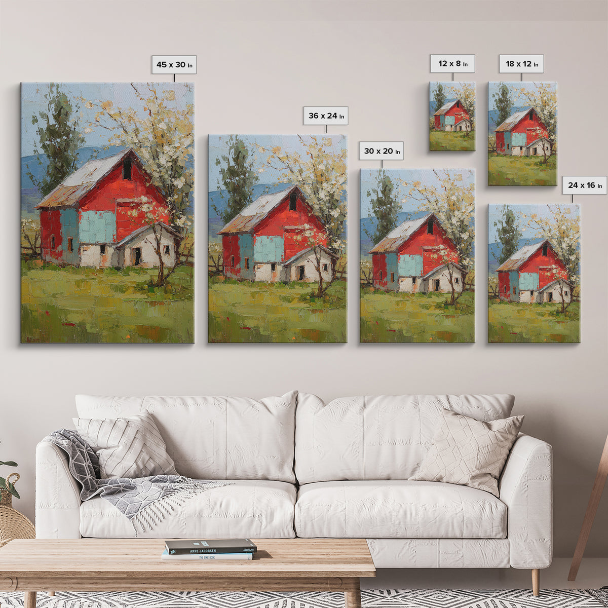 Apple Orchard with Warm Autumn Light Framed Canvas Print, Country Art, Wall Art, Farmhouse Decor, Fine Art, Country, COU-2x3-38