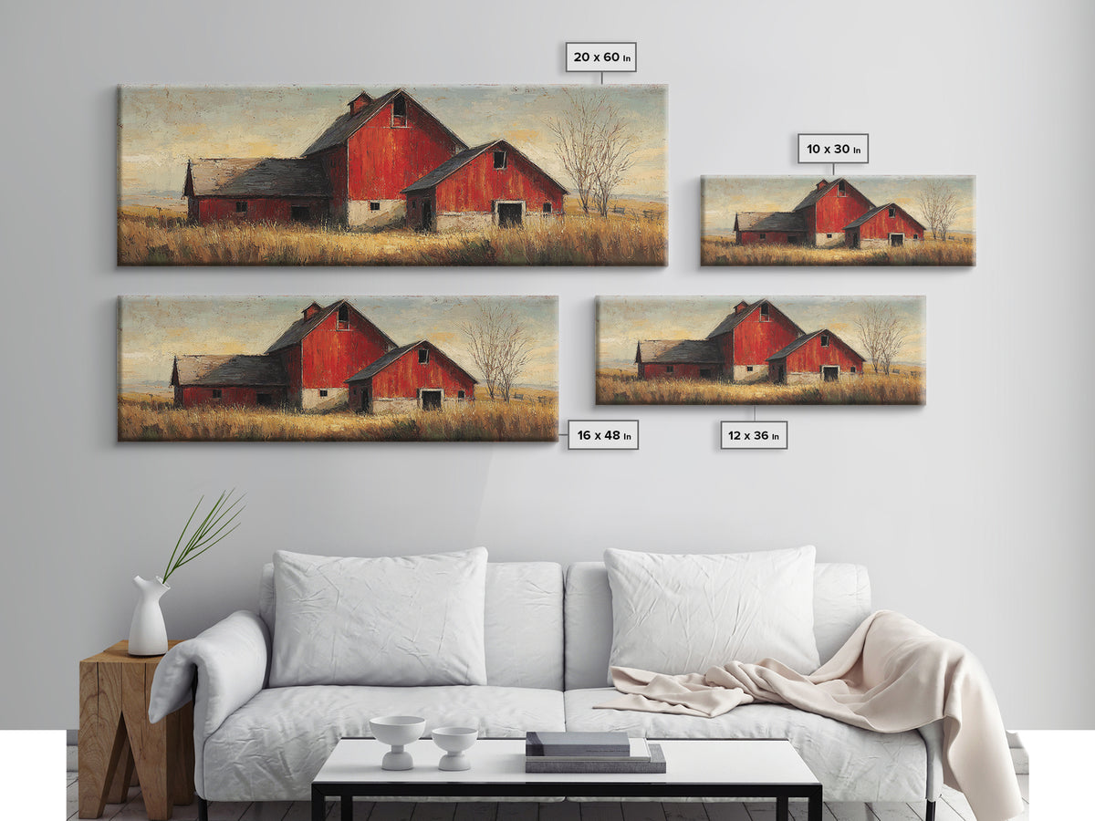 Rustic Barn Silhouette Canvas Print, Country Art, Fine Art Print, Farmhouse Decor, Watercolor Art, Country, Digital Prints, COU-3x1-19