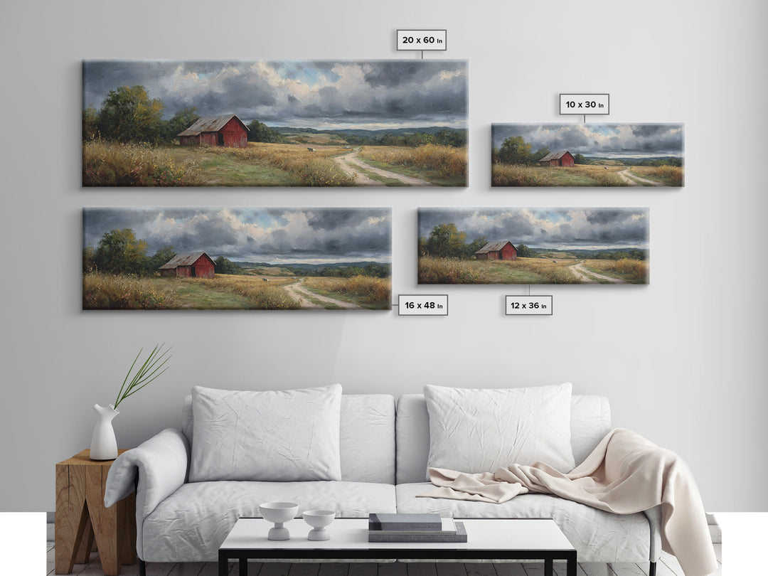 Cornfield under Dramatic Summer Clouds Canvas Print, Country Art, Printable Wall Art, Farmhouse Decor, Abstract Art, Country, COU-3x1-34