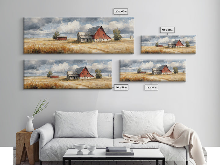 Cornfield under Dramatic Summer Clouds Framed Canvas Print, Country Art, Digital Print, Farmhouse Decor, Fine Art, Country, COU-3x1-58