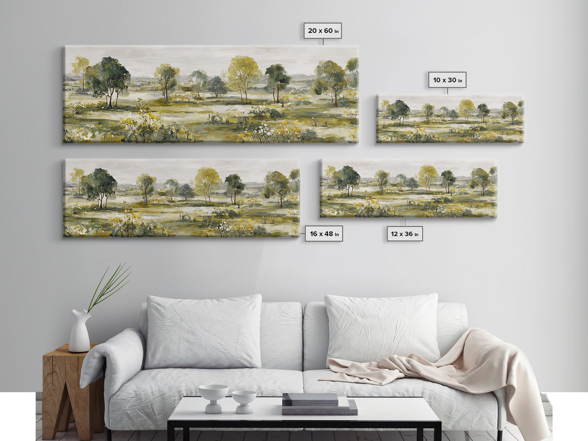 Apple Orchard with Warm Autumn Light Canvas Print, Country Art, Luxury Decor, Farmhouse Decor, Oil Painting, Country, COU-3x1-70