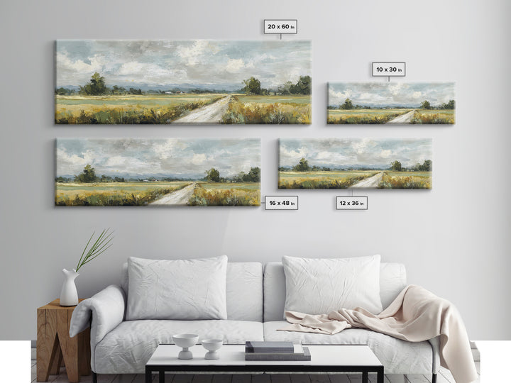 Cornfield under Dramatic Summer Clouds Framed Canvas Print, Country Art, Digital Print, Farmhouse Decor, Fine Art, Country, COU-3x1-82