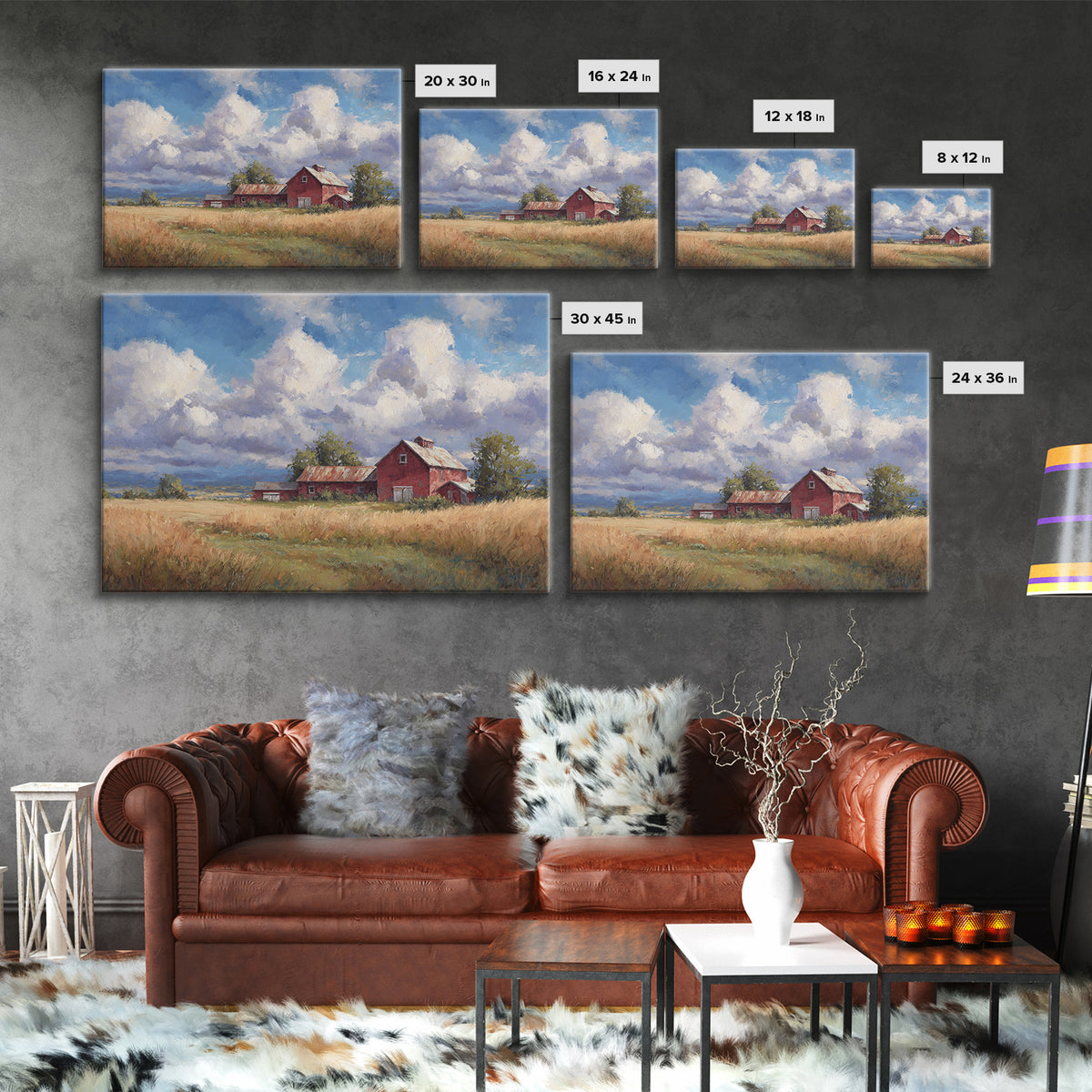 Cornfield under Dramatic Summer Clouds Canvas Print, Country Art, Farmhouse Wall Decor, Farmhouse Decor, Abstract Art, Country, COU-3x2-94