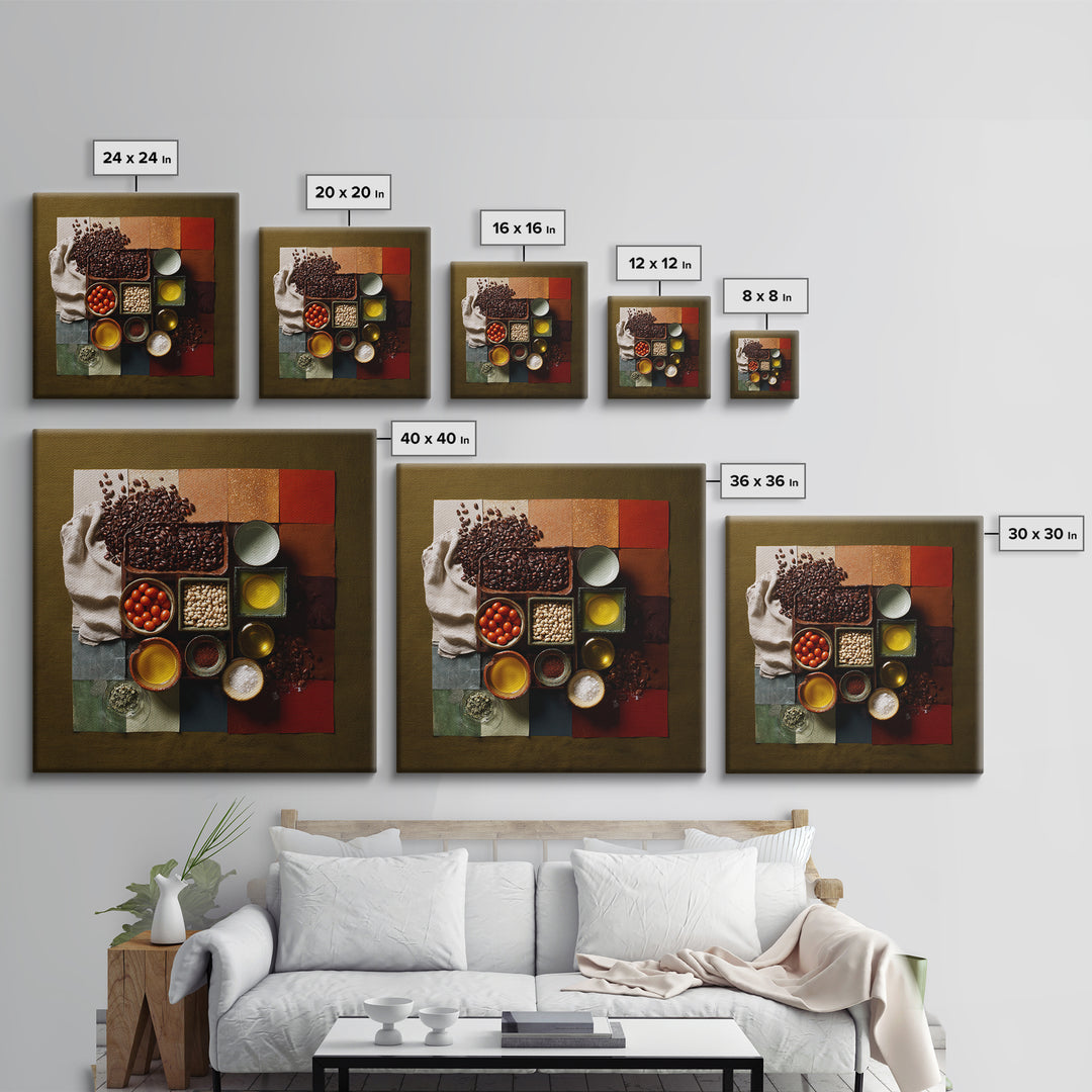 Roasted Beans Falling Through Dark Space Canvas Print, Coffee Shop Art, Printable, Cafe Decor, Fine Art, Cafe, Dopamine Decor, CSA-1x1-20
