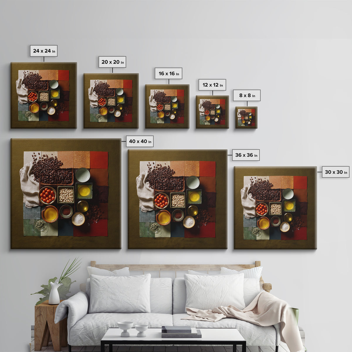 Roasted Beans Falling Through Dark Space Canvas Print, Coffee Shop Art, Printable, Cafe Decor, Fine Art, Cafe, Dopamine Decor, CSA-1x1-20