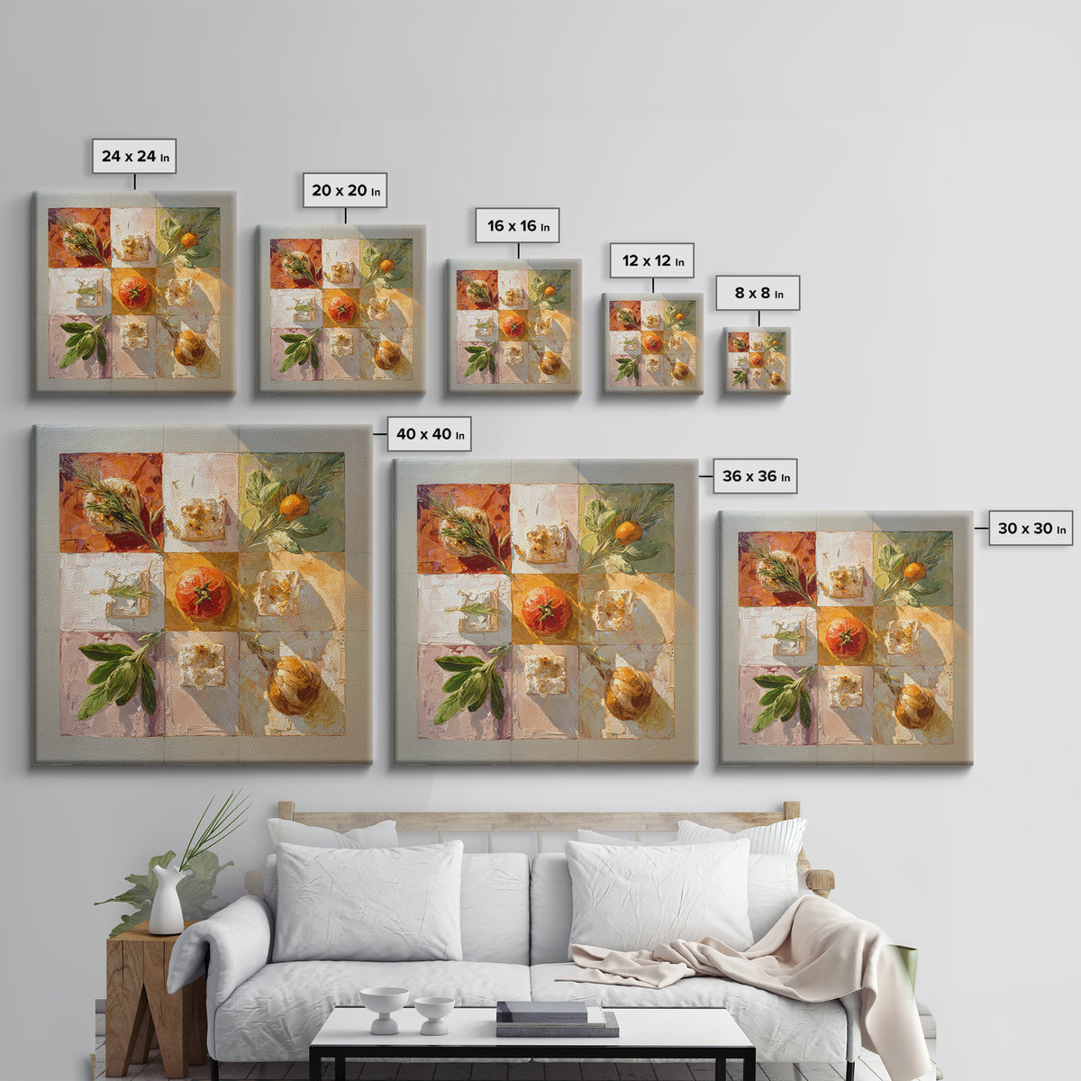 Sunlit Pastry and Coffee Arrangement Framed Canvas Print, Coffee Shop Art, Modern Decor, Cafe Decor, Fine Art, Cafe, Wall Decor, CSA-1x1-67