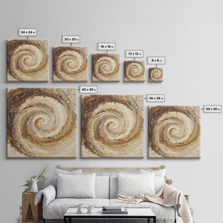 Abstract Brown and Cream Coffee Swirl Canvas Print, Coffee Shop Art, Coffee, Cafe Decor, Fine Art, Cafe, Living Room Decor, CSA-1x1-81