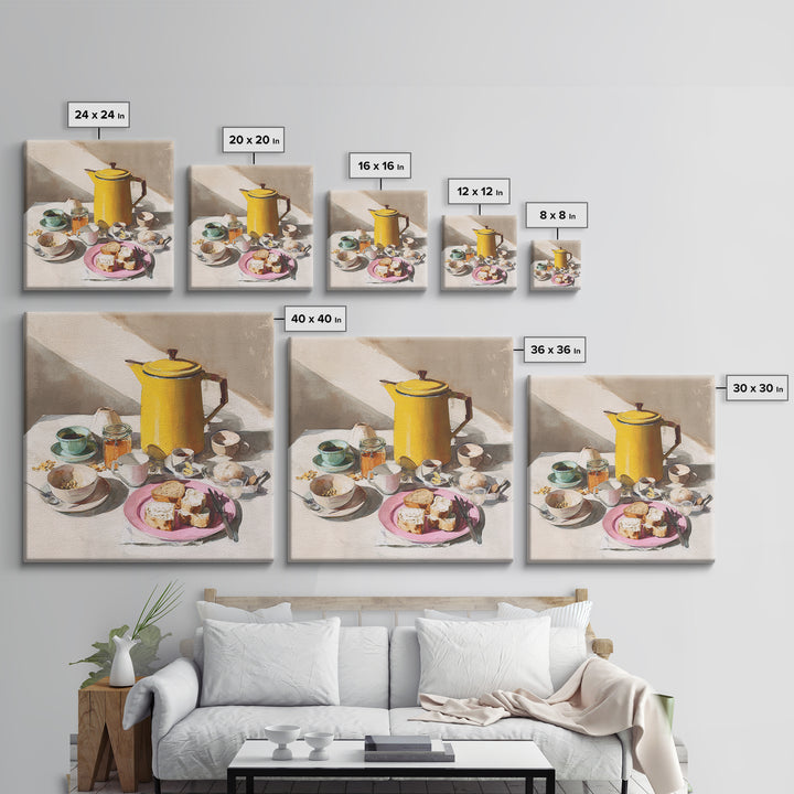 Mid Century Coffee Pot Canvas Print, Coffee Shop Art, Modern Decor, Cafe Decor, Fine Art, Cafe, Wall Decor, Art Print, CSA-1x1-94