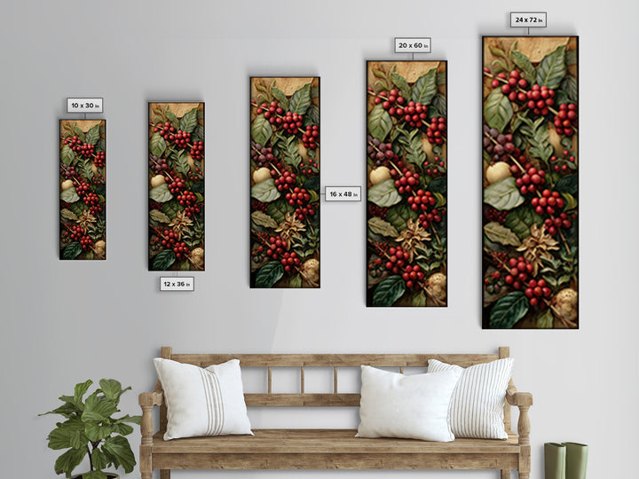 Coffee Farm Landscape Canvas Print, Coffee Shop Art, Dark Academia Decor, Cafe Decor, Cafe, Whimsical Art, Coffee Wall Art, CSA-1x3-11