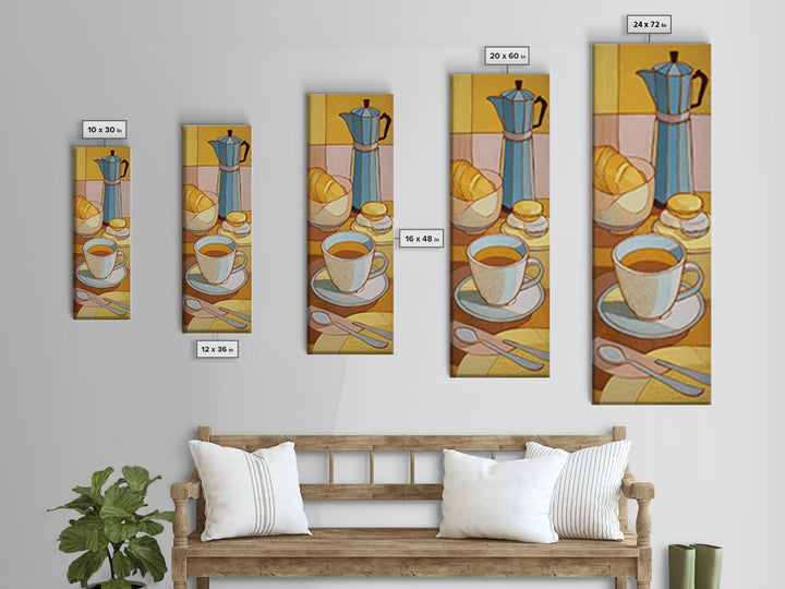 Minimal Line Art of a Cup and Canvas Print, Coffee Shop Art, Gothic Wall Art, Cafe Decor, Abstract Art, Cafe, Boho Decor, CSA-1x3-6