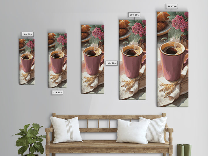 Retro Cafe Poster Coffee Cup Graphic Canvas Print, Coffee Shop Art, Coffee Wall Art, Cafe Decor, Fine Art, Cafe, CSA-1x3-67