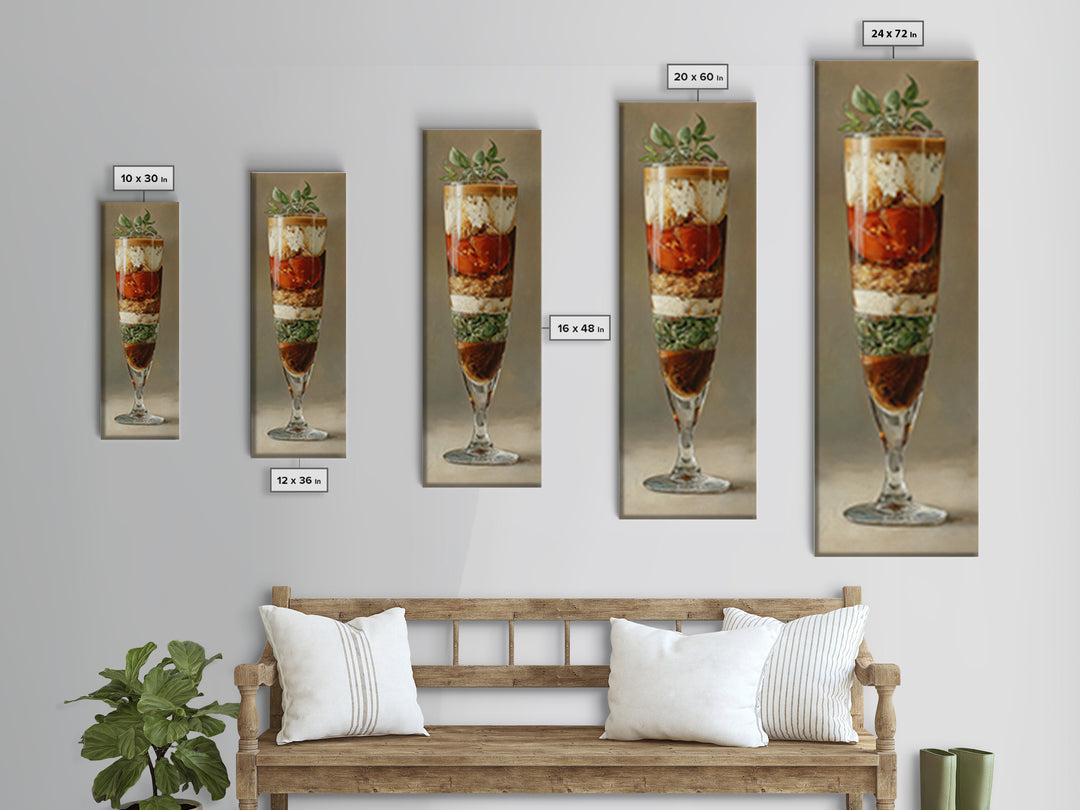 Iced Coffee Glass Framed Canvas Print, Coffee Shop Art, Gallery Decor, Cafe Decor, Fine Art, Cafe, Wall Art, Home Decor, CSA-1x3-71