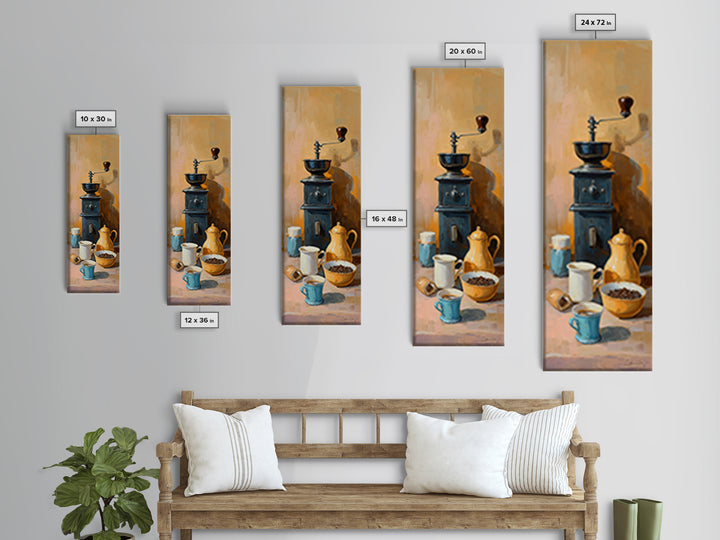 Coffee Grinder Antique Still Life Canvas Print, Coffee Shop Art, Bedroom Wall Art, Cafe Decor, Fine Art, Cafe, Modern Decor, CSA-1x3-72