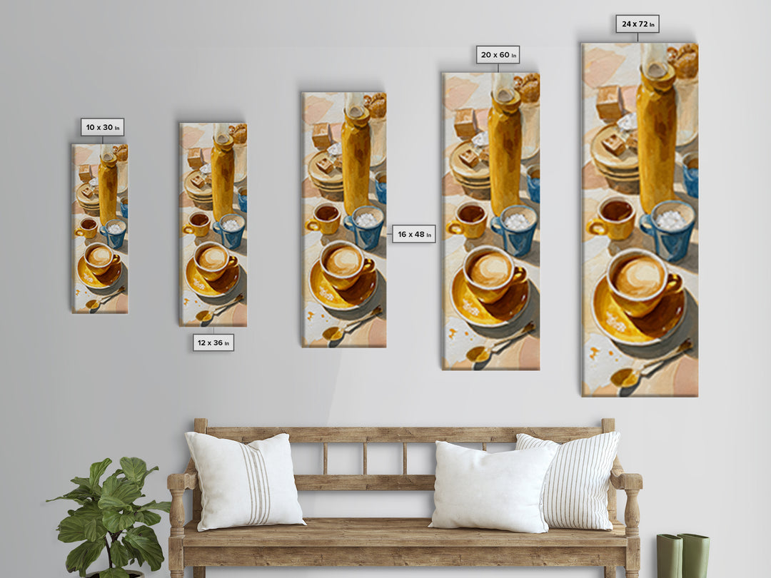 Minimal Line Art of a Cup and Canvas Print, Coffee Shop Art, Statement Artwork, Cafe Decor, Abstract Art, Cafe, Art Print, CSA-1x3-78
