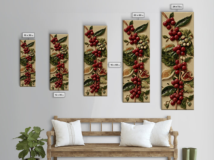 Coffee Farm Landscape Framed Canvas Print, Coffee Shop Art, Food Art, Cafe Decor, Fine Art, Cafe, Minimalist Decor, CSA-1x3-83