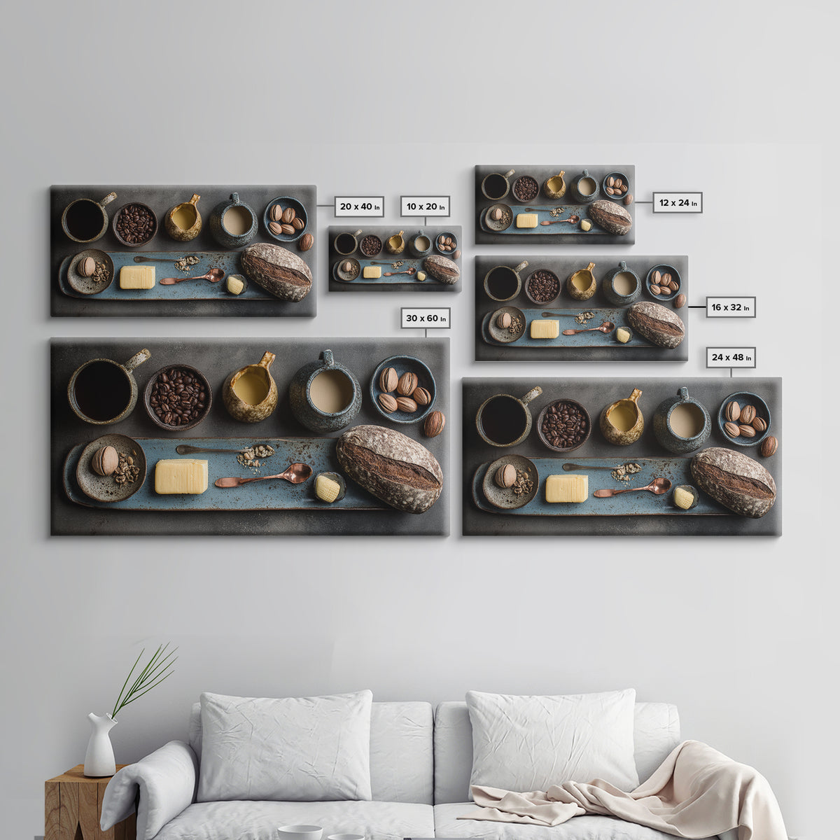 Moody Dark Roast Still Life Framed Canvas Print, Coffee Shop Art, Contemporary Art, Cafe Decor, Fine Art, Cafe, Printable Art, CSA-2x1-28