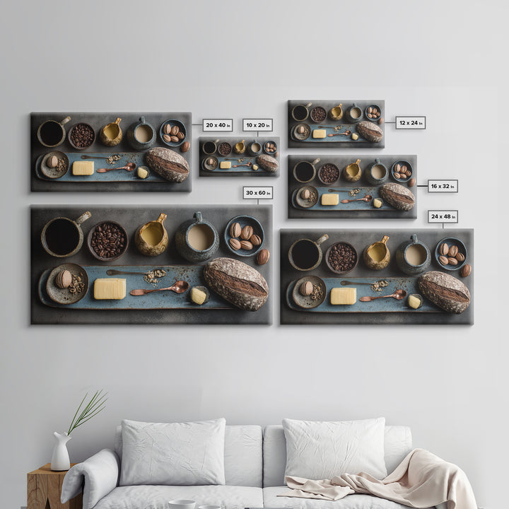 Moody Dark Roast Still Life Framed Canvas Print, Coffee Shop Art, Contemporary Art, Cafe Decor, Fine Art, Cafe, Printable Art, CSA-2x1-28