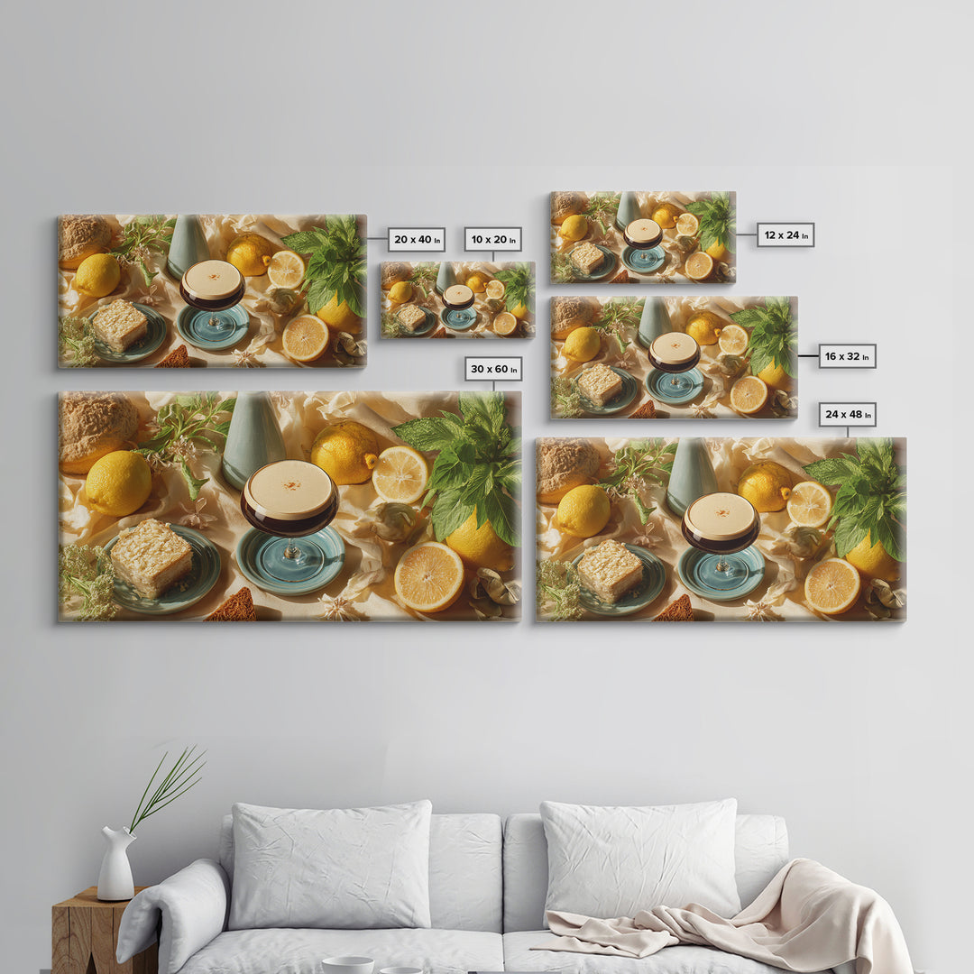 Espresso Martini Coffee Cocktail Still Life Framed Canvas Print, Coffee Shop Art, Printable, Cafe Decor, Fine Art, Cafe, CSA-2x1-37