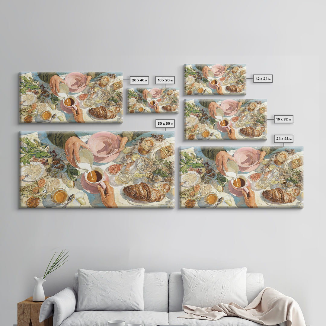Barista Hands Pouring Milk into Espresso Canvas Print, Coffee Shop Art, Printable Wall Art, Cafe Decor, Fine Art, Cafe, CSA-2x1-41