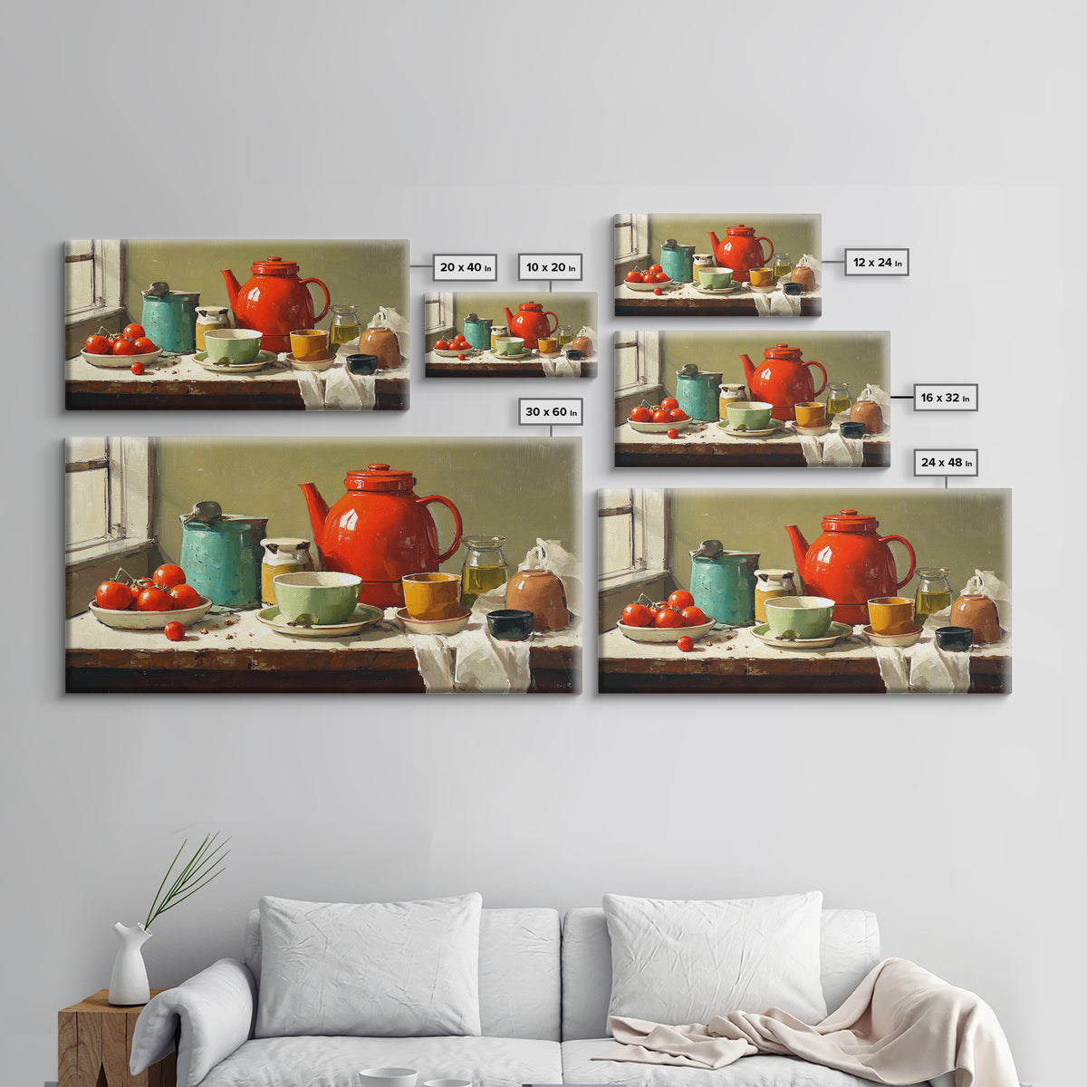 Mid Century Coffee Pot Framed Canvas Print, Coffee Shop Art, Room Decor, Cafe Decor, Fine Art, Cafe, Canvas Wall Art, CSA-2x1-42