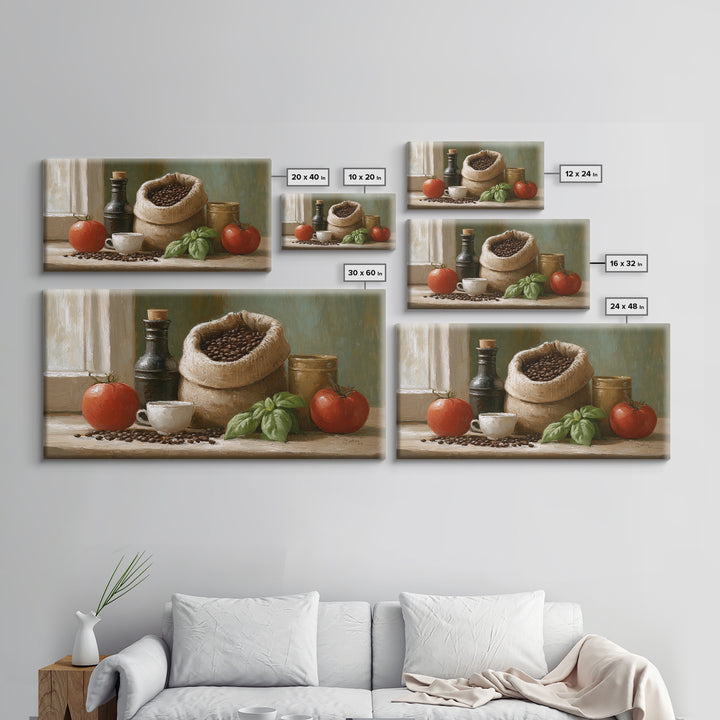 Coffee Beans and Burlap Sack Still Life Framed Canvas Print, Coffee Shop Art, Wall Decor, Cafe Decor, Fine Art, Cafe, CSA-2x1-46
