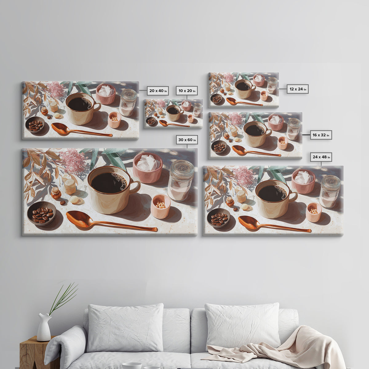 Moody Dark Roast Still Life Canvas Print, Coffee Shop Art, Dark Academia Decor, Cafe Decor, Fine Art, Cafe, Whimsical Art, CSA-2x1-76