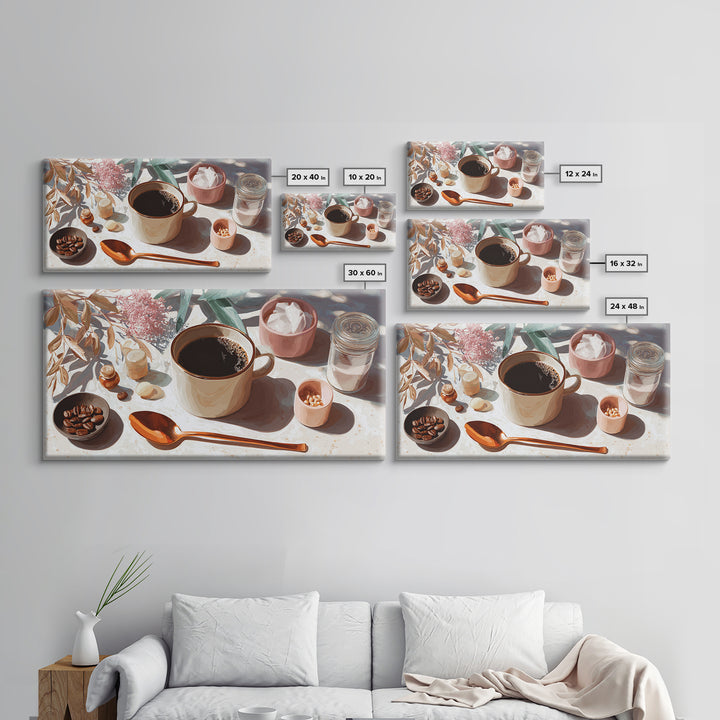 Moody Dark Roast Still Life Canvas Print, Coffee Shop Art, Dark Academia Decor, Cafe Decor, Fine Art, Cafe, Whimsical Art, CSA-2x1-76
