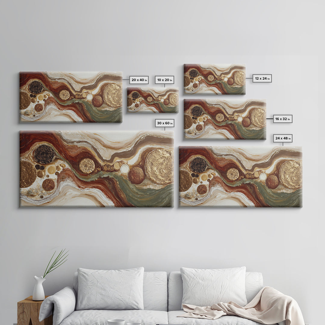 Abstract Brown and Cream Coffee Swirl Canvas Print, Coffee Shop Art, Kitchen Gift, Cafe Decor, Abstract Art, Cafe, Coffee Art, CSA-2x1-77