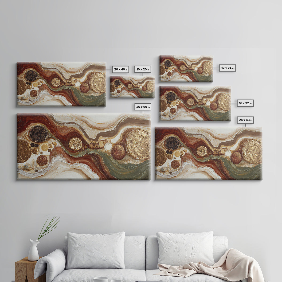 Abstract Brown and Cream Coffee Swirl Canvas Print, Coffee Shop Art, Kitchen Gift, Cafe Decor, Abstract Art, Cafe, Coffee Art, CSA-2x1-77