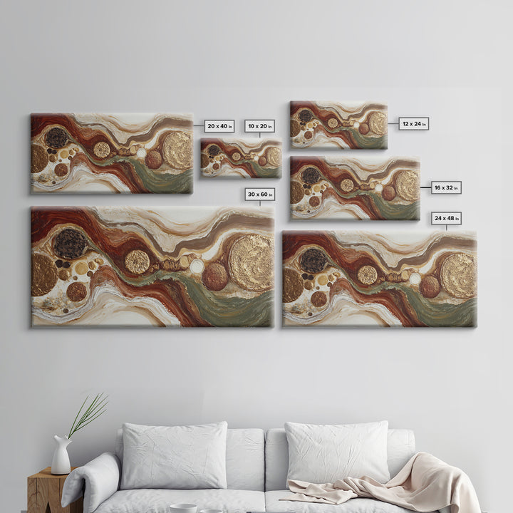 Abstract Brown and Cream Coffee Swirl Canvas Print, Coffee Shop Art, Kitchen Gift, Cafe Decor, Abstract Art, Cafe, Coffee Art, CSA-2x1-77
