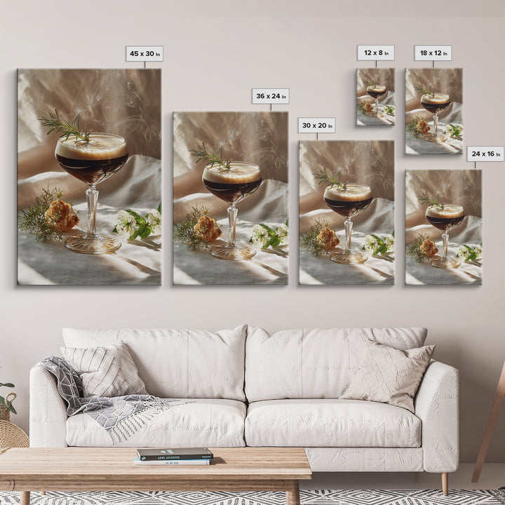 Espresso Martini Coffee Cocktail Still Life Framed Canvas Print, Coffee Shop Art, Canvas Wall Art, Cafe Decor, Fine Art, Cafe, CSA-2x3-1