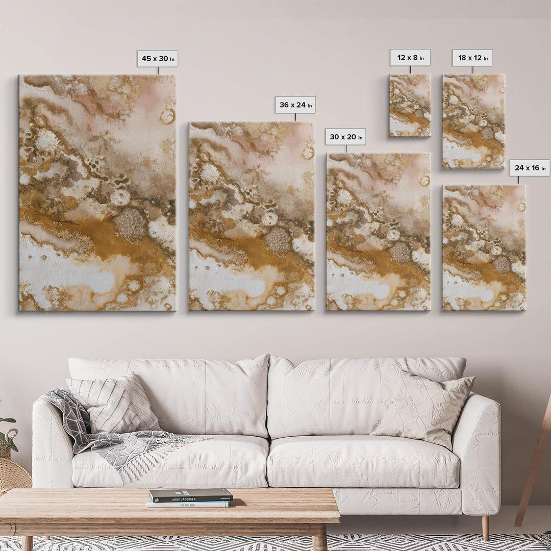 Abstract Brown and Cream Coffee Swirl Framed Canvas Print, Coffee Shop Art, Printable Art, Cafe Decor, Fine Art, Cafe, CSA-2x3-17